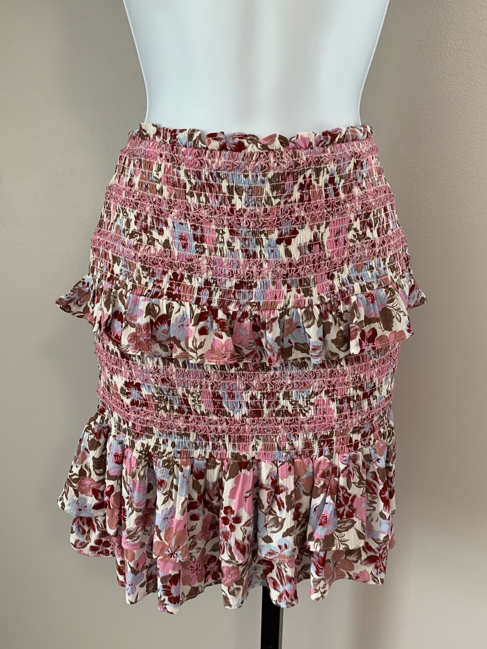 NWT easel Floral Smocked Ruffle Mini Skirt or Tube Top
